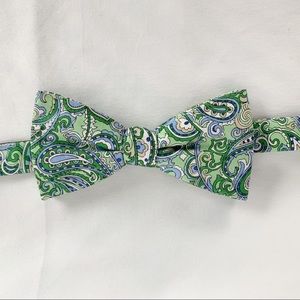 Men's Chaps Silk Bow Tie Green/Blue Paisley Print